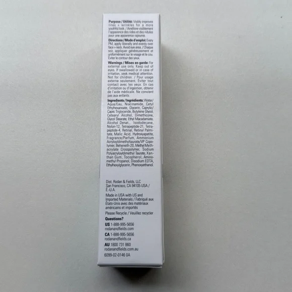 Rodan + Fields REDEFINE Overnight Lotion - White and Blue